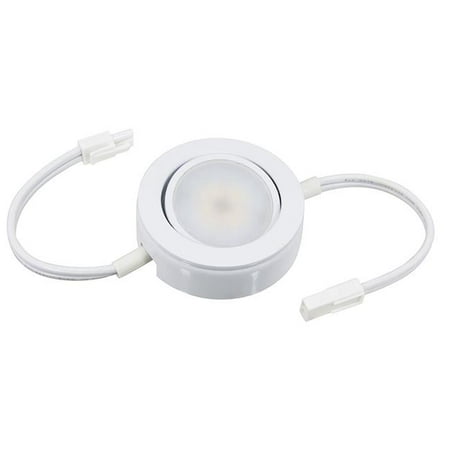 

AmericanLighting MVP-1-WH-B Dimmable LED Puck Light with 6 in. Lead Wire 6 in. Tail Wire & Mounting Screws 120 V AC 4 watt - White