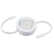 Dimmable LED Puck Light with 6 in. Lead Wire, 6 in. Tail Wire & Mounting Screws, 120 V AC, 4 watt - White