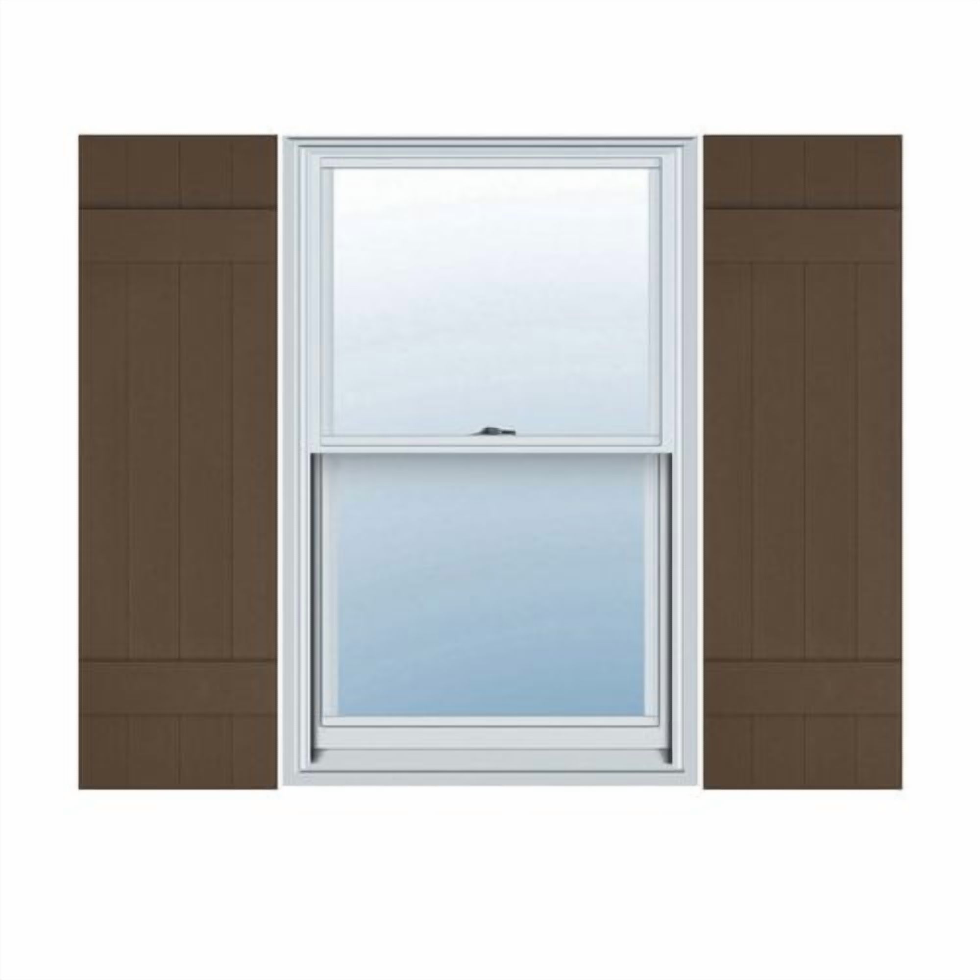 14"W x 55"H Lifetime Vinyl, Standard Four Board Joined, Board-n-Batten Shutters, w/Installation Shutter-Lok's & Matching Screws (Per Pair), Wicker