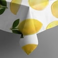 thumbnail image 5 of Yellow Lemon Fruit Leaves White Pattern Square Tablecloth,Waterproof Square Table Cover,Wipeable Spillproof Washable Table Cover for Home Kitchen Party Decor 52"x52"(132x132cm), 5 of 6