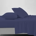 thumbnail image 5 of Purity Home Organic Cotton Percale Twin 3-Piece Bedsheet Set, Cooling & Soft Bedding, Lightweight, Eco-Friendly, Navy, 5 of 14