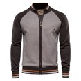 thumbnail image 1 of DPTALR Men's Zipper Sweater Cardigan Stand Up Collar Knitted Long Sleeved, 1 of 3
