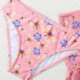 thumbnail image 5 of Honeeladyy Baby Girl One Piece Swimsuit Toddler Sleeveless Baby Girls Swimwear Children's Swimsuit Butterfly Print Skirt Swimsuit Bikini Bathing Suit Swimming Three-piece Set, 5 of 6