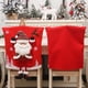 thumbnail image 3 of Adornos navideños, adornos navideños, regalos navideños, figura de tela navideña, juego de sillas de patas largas con manos arriba, accesorios de decoración para mesa de cocina, una funda, 3 of 3