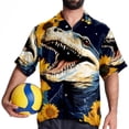 thumbnail image 4 of Crocodile Starry Sky Sunflower Men's Short Sleeve Poplin Button Down Shirts - Casual Printed Summer Beach Tops for Men, 4 of 6