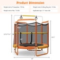 thumbnail image 2 of Topcobe 5 Feet Kids 3-in-1 Game Trampoline with Enclosure Net Spring Pad, Recreational Trampolines for Kids, Large Trampoline for Outdoor Backyards-Blue, 2 of 9