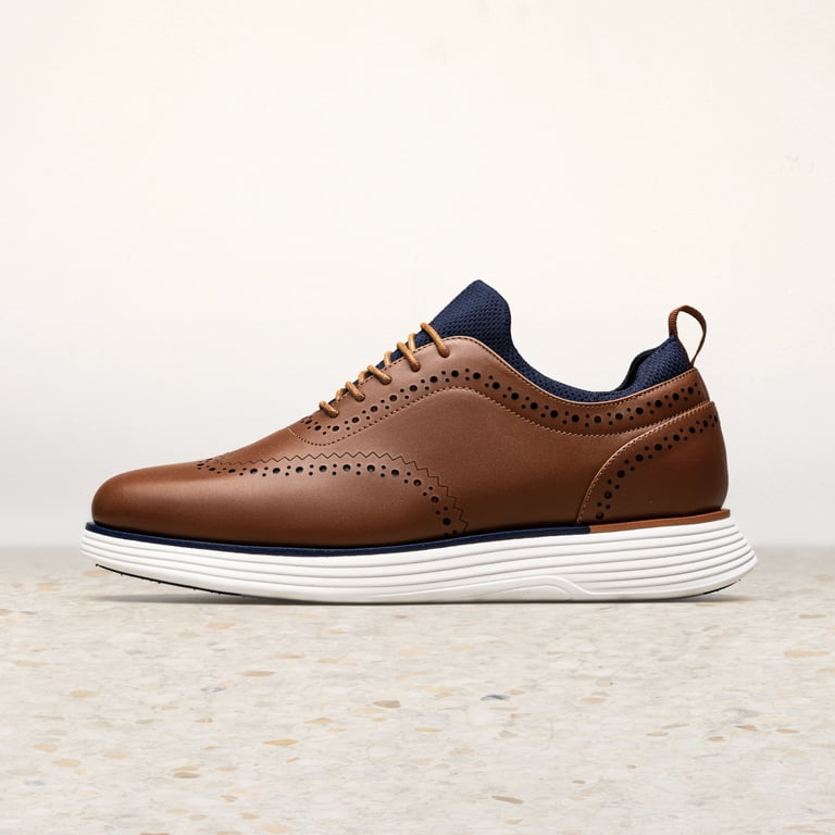 Bruno Marc Men’s MaxFlex Oxford Wingtip Brogue Shoes Apricot-PU Size 10.5 Brand Bruno Marc Men main image 3