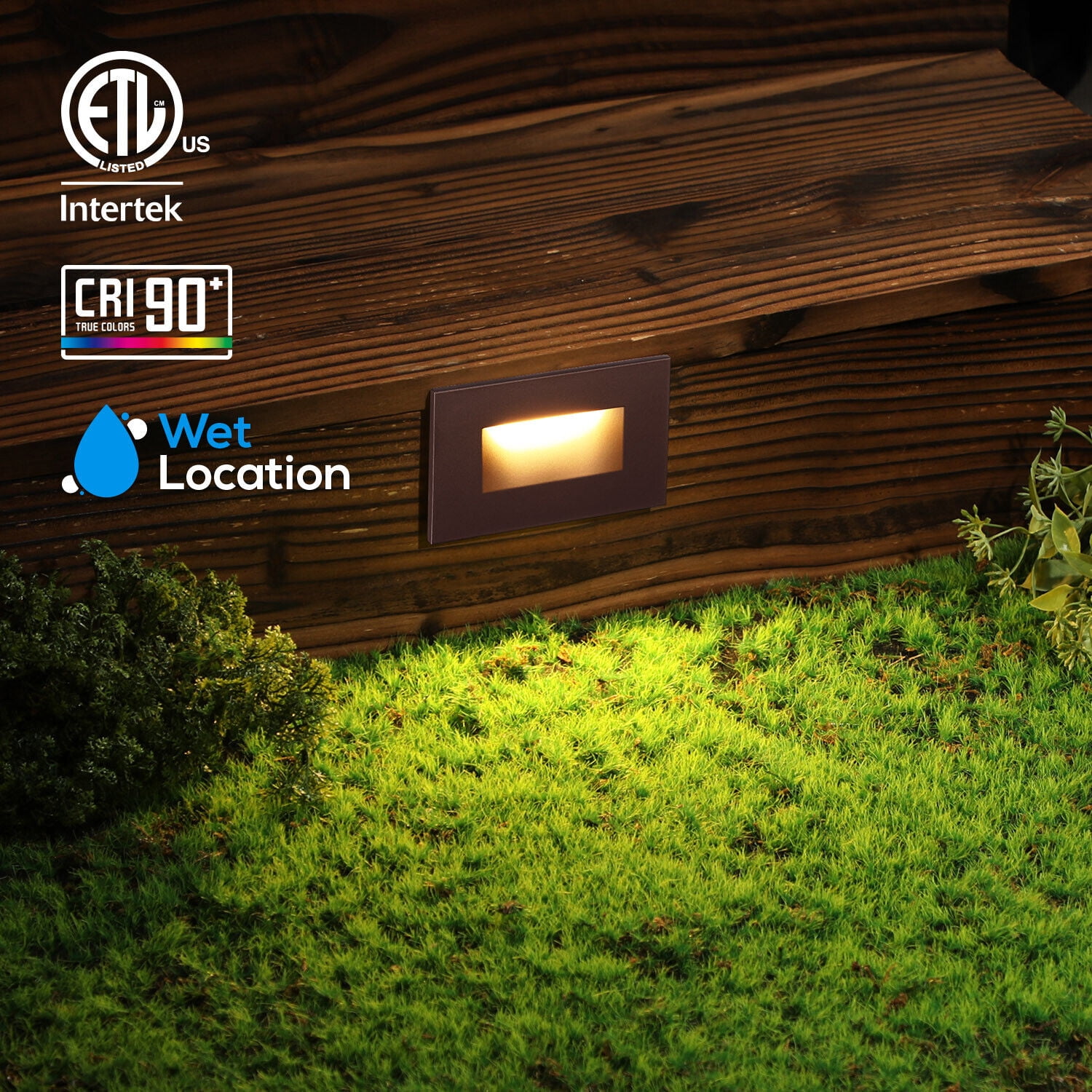 Leonlite 120v LED Stair Lights, 150lm 5%-100% Dimmable Step Lights, Cri90+ & Etl, 2700k/3000k/3500k/4000k/5000k Aluminum Staircase 12 Pack