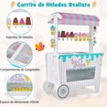 thumbnail image 4 of Costway Carrito de Helado de Juguete de Simulación de 12 Accesorios de Helado Juego de Carretilla de Madera para Niños y Niñas 3+ Años, 4 of 8