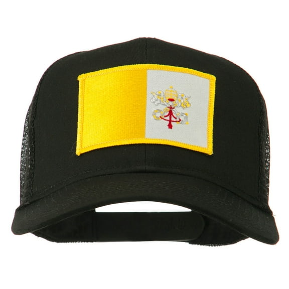 Vatican City Flag Patched Mesh Cap - Black OSFM