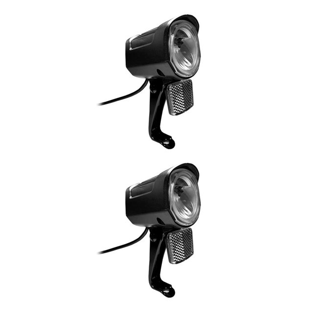 sweethay Faro de bicicleta eléctrica de plástico LED 180 grados soporte ajustable linterna de ciclo herramienta de iluminación de luz de SM-Anschluss 2Conjunto