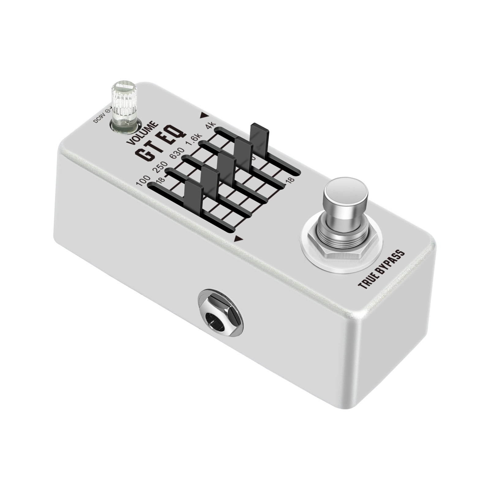 electric guitar effects Eq 5-Band EQ Pedal Electric Guitar Equalizer 100Hz 250Hz 630Hz 1.6kHz 4kHz True Bypass 1/4 Inch Mono Metal Shell Effects Pedal Overload Distortion Delay Reverberation