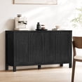 thumbnail image 6 of Furnibear Sideboard Buffet Cabinet with 4 Doors, Modern Credenza with Doors, Heavy-Duty Wood TV Media Console Table for Living Room, Hallway & Entryway, Black, 6 of 9