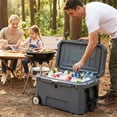 thumbnail image 2 of Gymax 52 Quart Portable Hard Cooler w/6-Day Ice Retention Pull Handle & Wheels Ruler Grey, 2 of 9