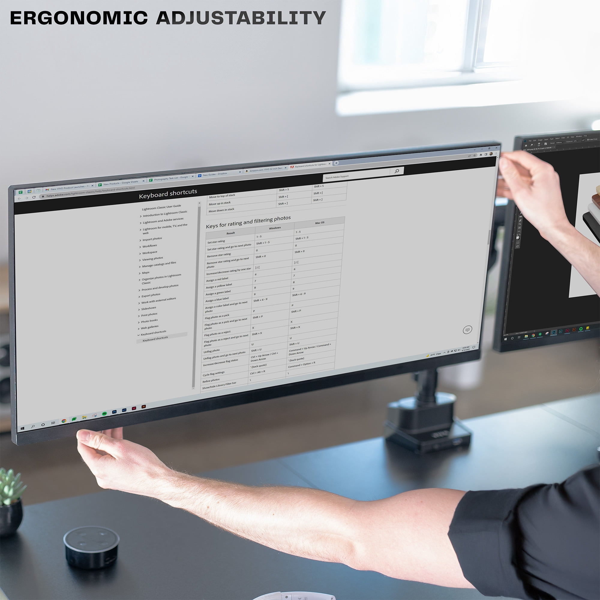 VIVO Premium Aluminum Full Motion Dual Monitor Arm Desk Mount Stand w/ USB Ports