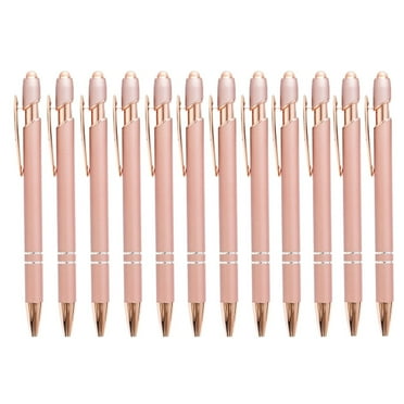 Clearance Sale!12 Pack Rose Gold Ballpoint Pen With Stylus Tip 1.0 Mm Smooth Writing Pens Stylus Pens For Screens 1Ml,Gold Office Cabinet