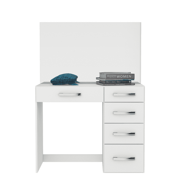 Ember Interiors Nadia Modern White Painted Vanity Table, for Bedroom