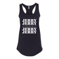 thumbnail image 2 of Wild Bobby Jerry Springer 90's TV Talk Show Host Jerry Jerry Chant Famous People Ladies Racerback Tank Top, Black, Small, 2 of 6