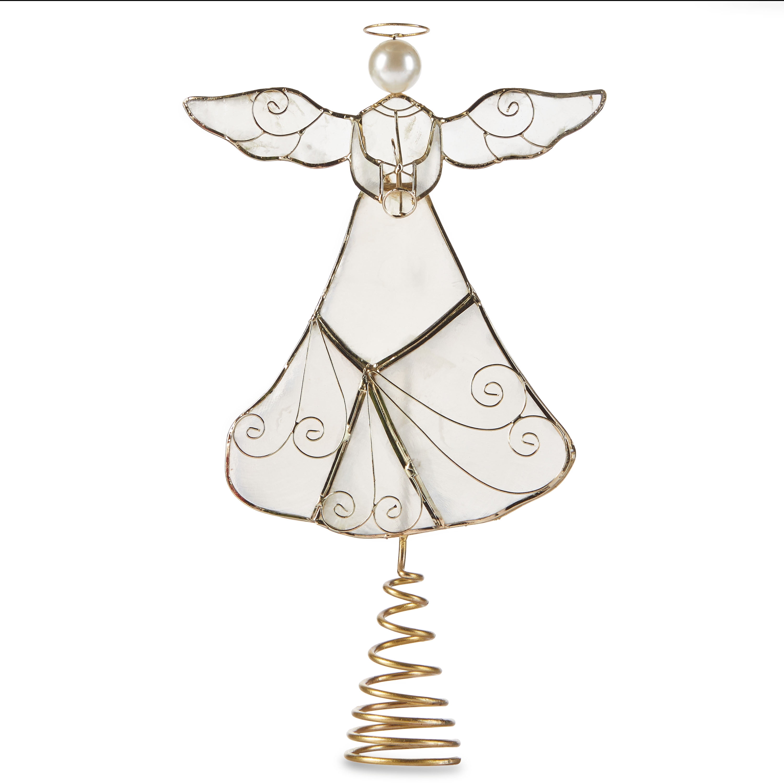 Holiday Time Capiz Angel Tree Topper
