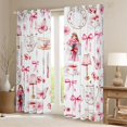 thumbnail image 2 of jejeloiu Pink Bowtie Ribbon Curtains Pack of 2 (42x84 Each),Romantic Valentine Gifts Curtains Blackout,Butterfly Flower Pattern Bedroom Curtains For Girls,Microfiber Bedroom Decor, 2 of 6