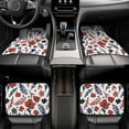 thumbnail image 7 of Honeii Red Blue Leaves Print Car Foot Mat Four-Piece Set - Front & Rear Universal Car Floor Mats for SUVs, Trucks, Sedans, 7 of 7