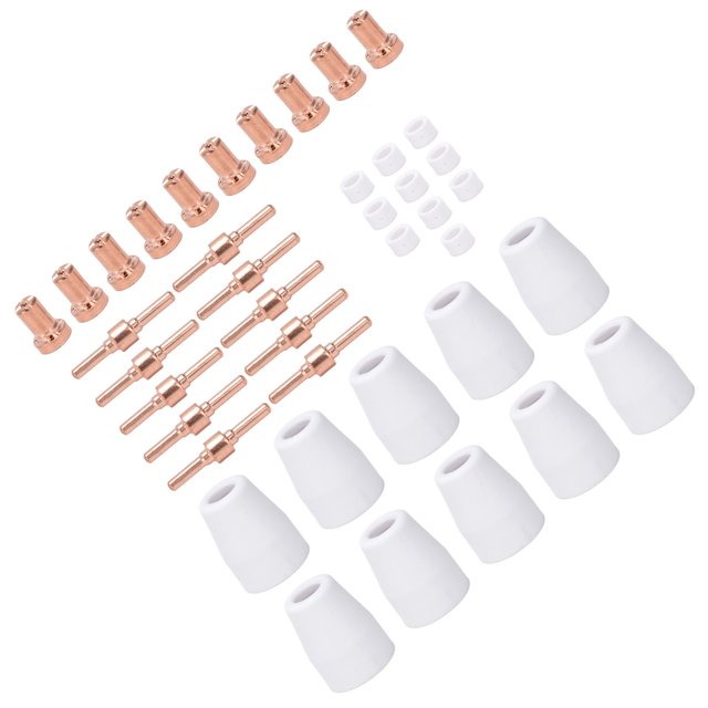 FLAMEEN 40Pcs Plasma Cutter Consumables Shield Cup Electrodes Ring Tips Durable Plasma Cutter Accessories,Plasma Cutter Consumables,Plasma Cutter Torch
