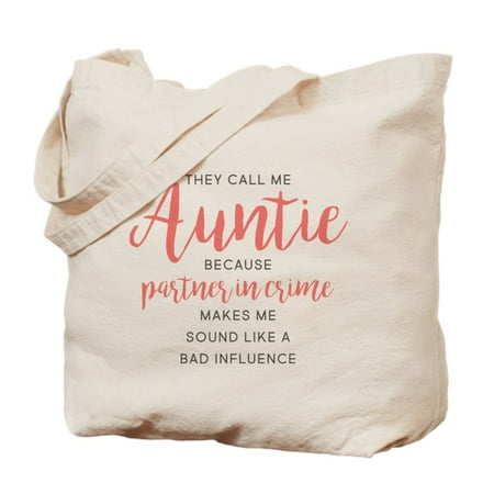 - CafePress - Auntie Partner In Crime - Natural Canvas Tote Bag, Cloth Shopping Bag