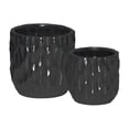 thumbnail image 1 of Urban Trends Collection 45904 Ceramic Cylindrical Pot with Wide Mouth & Embossed Rectangle Design Body Matte Finish, Black - Set of 2, 1 of 1
