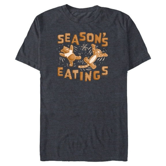 Disney Winnie the Pooh Tigger Gingerbread Season’s Eatings - Short Sleeve Blended T-Shirt for Adults - Customized-Navy Heather