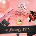 thumbnail image 5 of Sweet 21st Birthday Decorations Gifts Girl, Happy Birthday Party Supplies with Sweet 21 Sash, Tiara Rhinestone Crown, Black Rose Gold Balloon, Cake Topper, Keyring for 21 Party Decor Supplies Favor, 5 of 8