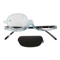 thumbnail image 2 of Single Lens Reading Glasses Magnifying Switchable Lens Eye Makeup Spectacles for Elderly Clear Blue Frame +2.00, 2 of 4