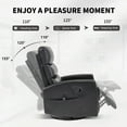 thumbnail image 3 of Sesslife Manual Recliner Chair with Heat and Massage, 360° Swivel Rocker Recliner with Side Pockets for Living Room Bedroom, Glider Rocking Chair Single Ergonomic Lounge Chair, PU Leather, Black, 3 of 7