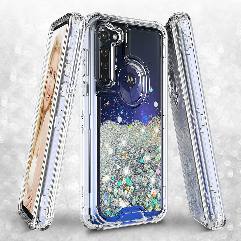 Moto G Stylus Case, Glitter Bling Sparkle Flowing Liquid Heavy Duty