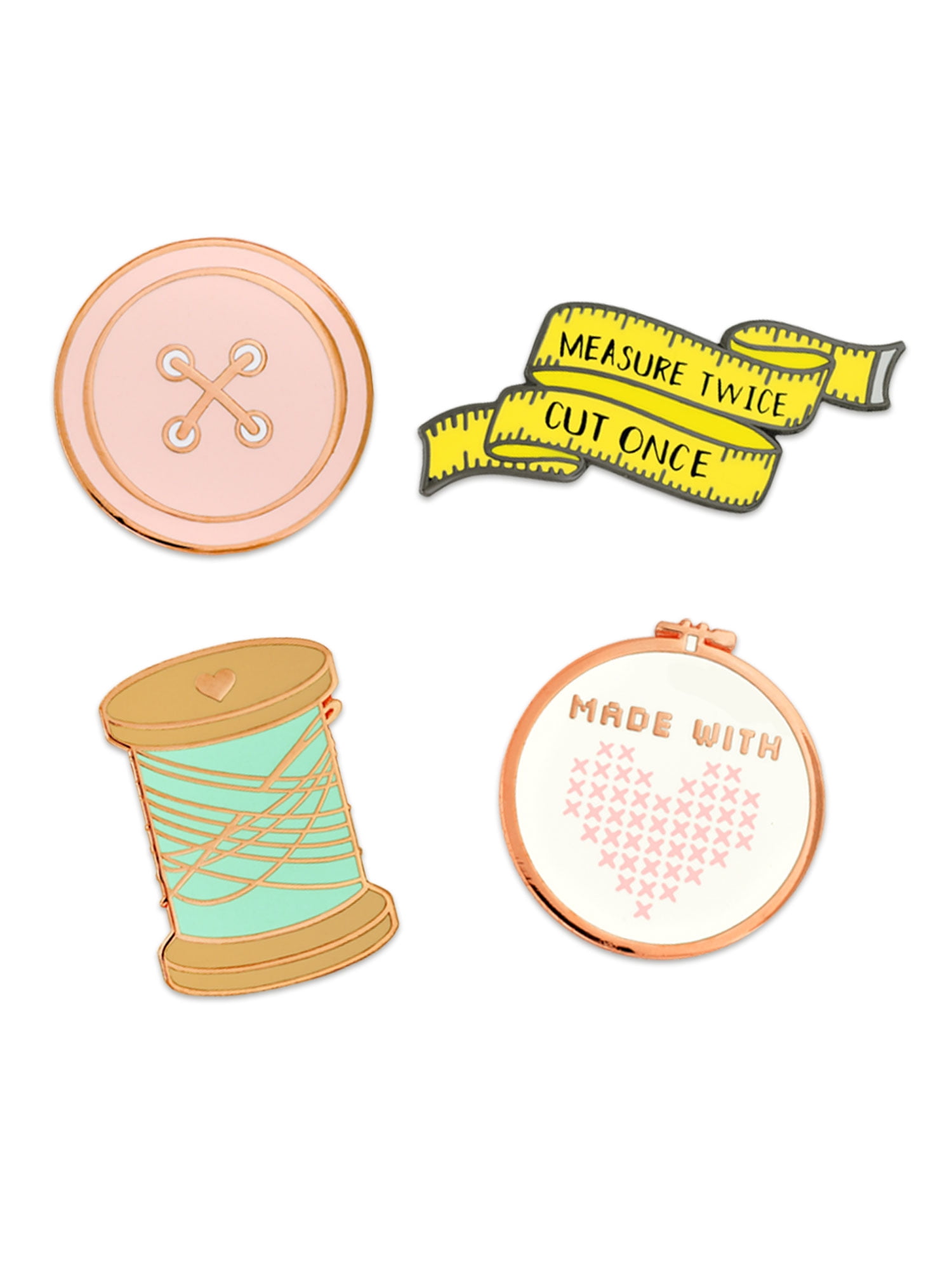PinMart's Sewing Lover Needle Minder Pin Set Strong Magnetic Enamel Pins