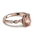 thumbnail image 2 of Dazzling Boho & hippiepie 1.25 Carat Pear Cut Morganite And Diamond Moissanite Engagement Ring, Classic Wedding Ring in 925 Sterling Silver With 18k Rose Gold Plating, Birthday Gift, Promise Ring, 2 of 3