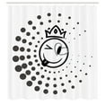 thumbnail image 3 of Ambesonne Emoji Shower Curtain, Neutral Winking Funny Face, 69"Wx84"L, White Dark Grey, 3 of 3