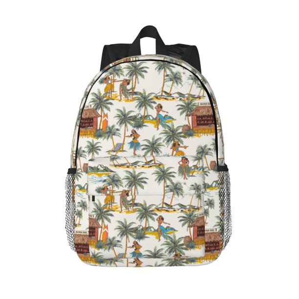Easygdp Hawaiian Style Mochila Ligera de 15 Pulgadas para Estudiantes, Mochila Cómoda para la Escuela y Viajes, Correas Ajustables