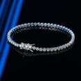 thumbnail image 4 of 2MM Moissanite Tennis Bracelet 925 Sterling Silver Tennis Bracelets for Women D Color VVS1 Round Cut Moissanite Bracelet Men Jewelry 16-19CM, 4 of 9