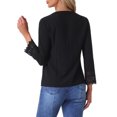 thumbnail image 3 of INSPIRE CHIC Women's Boho Half Button Placket Long Sleeve Lace Crochet Blouses, 3 of 6