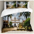 thumbnail image 3 of Urban Duvet Cover Set Twin Size, Black Cat Crossing Deserted Street at Night Mysterious Old European Town Alley, Decorative 2 Piece Bedding Set with 1 Pillow Sham, Blue Black White, by Ambesonne, 3 of 3