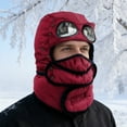 thumbnail image 6 of Men Women Windproof Full Cover Balaclava with Glasses Mask, Winter Thermal Thick Ski Cap Camping Hunting Trapper Hat, 6 of 6