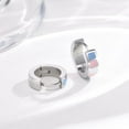 thumbnail image 3 of HIJONES Stainless Steel Progress Pride Flag Earrings Transgender Rainbow Earrings Gay Lesbian LGBTQ Huggie Ear Studs Pierced, 3 of 6