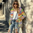 thumbnail image 5 of Garronmavis Long Sleeve Cardigan Sweater with Pockets Womens Lightweight Plus Size Jacket Coat Knit Sweater Thin Beach Cover Up Top Retro 70s Flower Power, 5 of 6