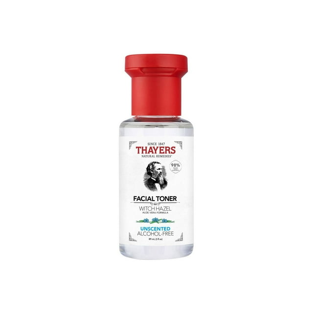 THAYERS Unscented Facial Toner Alcohol-Free Witch Hazel Aloe Vera Formula Travel Size 89mL
