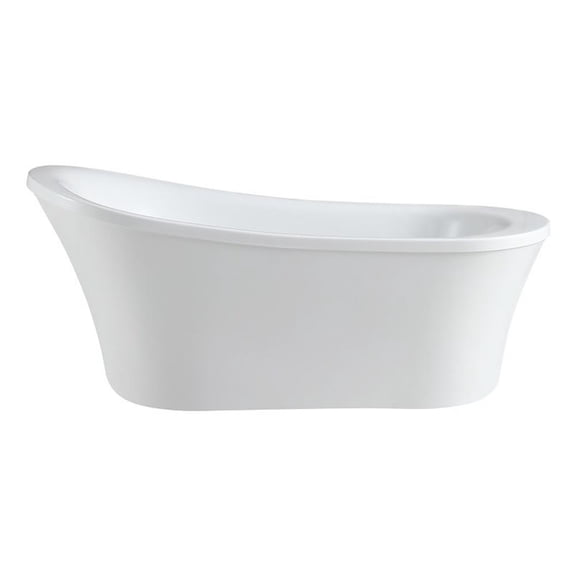 Skylar 70 in Freestanding Bathtub in White with Chrome Pop-up and Overflow