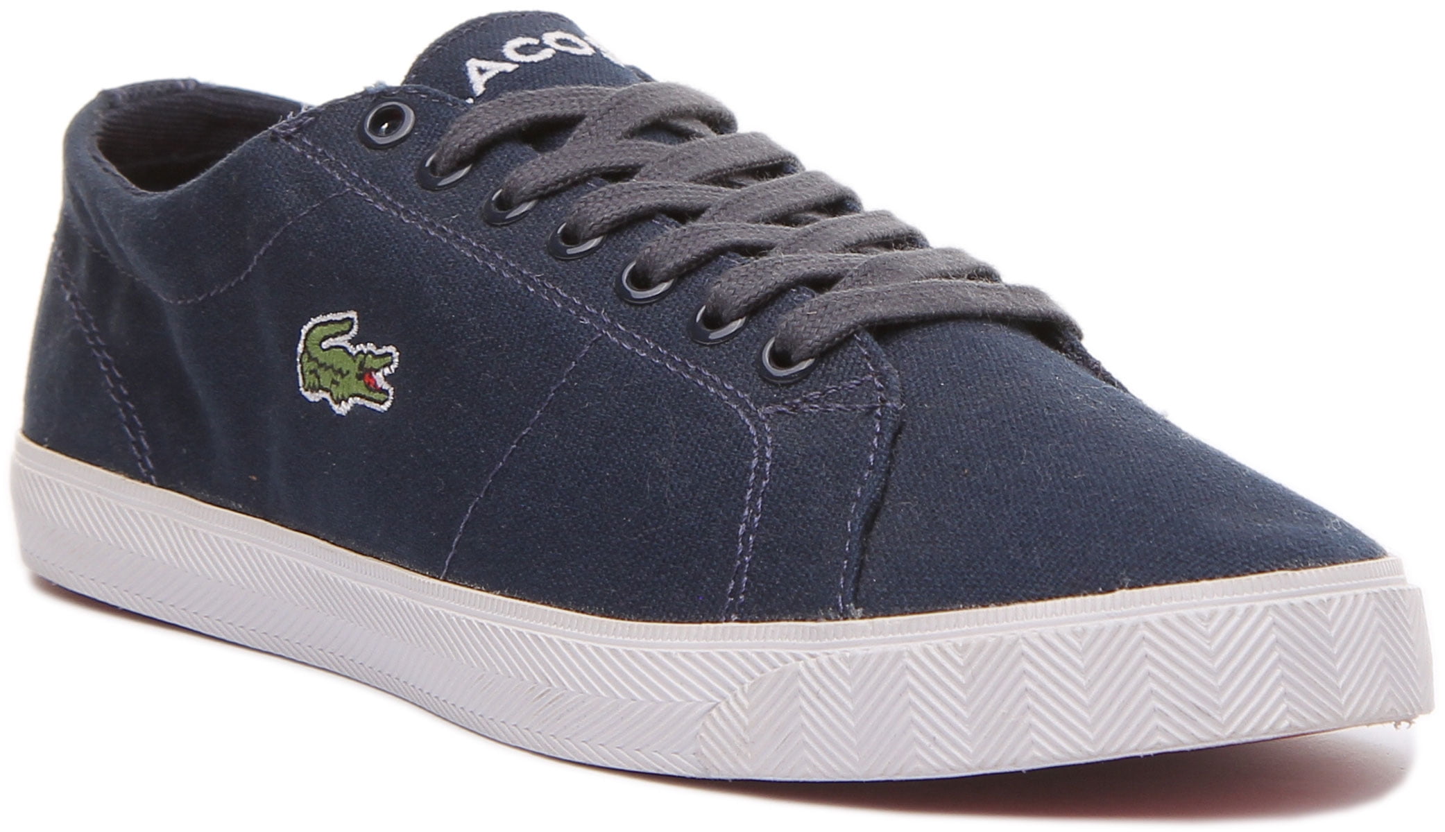 Lacoste Marcel Men's Low Up Classic Canvas Trainers In Navy 12 Walmart.com