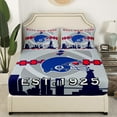 thumbnail image 3 of Erosebridal Football Bed Sheets Set Queen,Football Fans Sheet Set for Adult,Fan Gift Sports Themed Sheets,Ball Game Flat Fitted Sheet with 2 Pillow Shams(West New York), 3 of 6