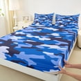 thumbnail image 3 of Manfei Navy Camouflage Bed Sheets,Rustic Farmhouse Cabin King Sheets,Military Camo Sheet Set For Boys Kids,Super Cozy Room Decor,4 Pieces, 3 of 7