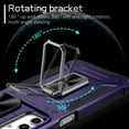 thumbnail image 2 of TECH CIRCLE Case for Samsung Galaxy A14 Phone Cover with Magnetic Kickstand + Metal Ring Holder + Lens Cover, Shockproof Hybrid PC+TPU Covers [360° Rotating Bracket] [Corner Protection] - Purple, 2 of 8