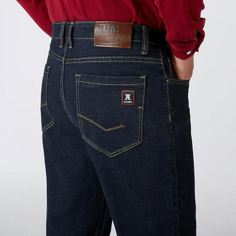 Plus Size 42 44 46 48 50 52 Men's Classic Black Jeans Business
